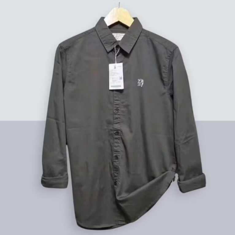 Giordano Kemeja Slimfit Model Shanghai | Like Original | Kemeja Lengan Panjang - 100% Gambar Asli