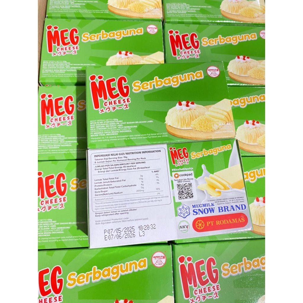 

keju meg parut 120g, keju meg slice isi 10