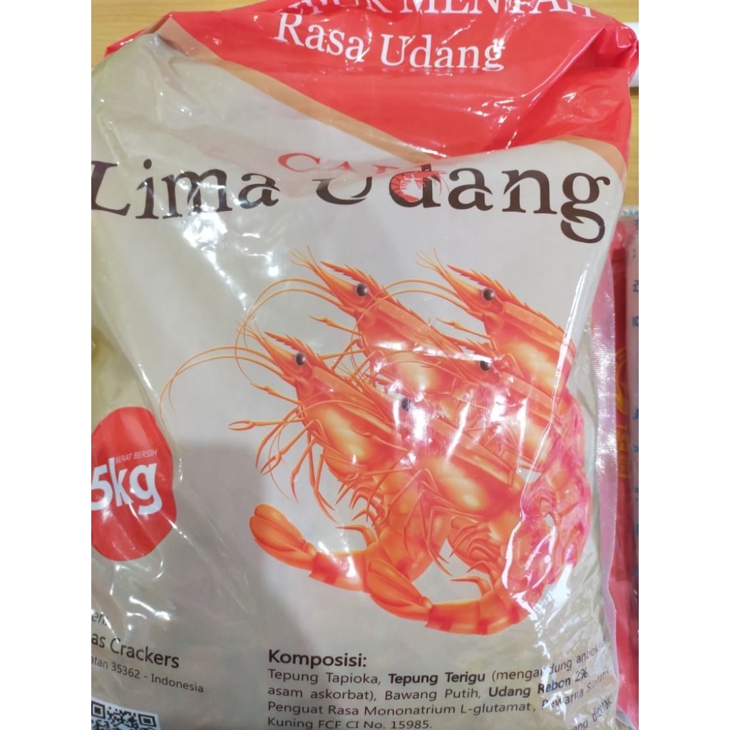 

Kerupuk udang mentah cap lima udang 250gr 500gr