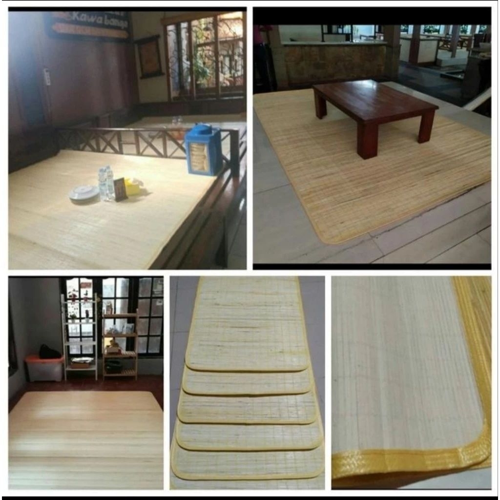 Tikar Rotan Lampit NYAMAN TIDAK PANAS/Karpet Tikar Asli Kalimantan/Lampit Rotan Saburina/Rug Rotan L