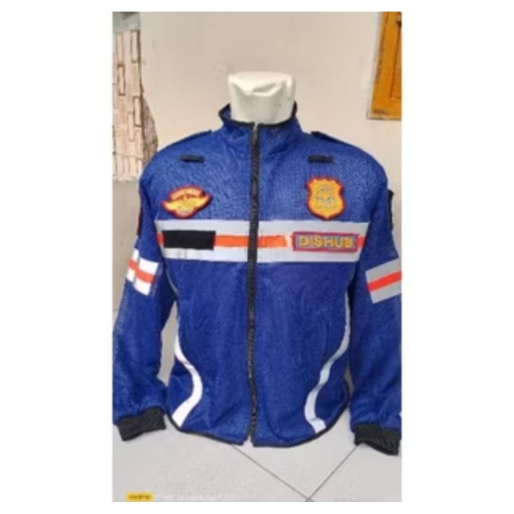 JAKET JALA/JARING DISHUB BIRU LIS ORANGE
