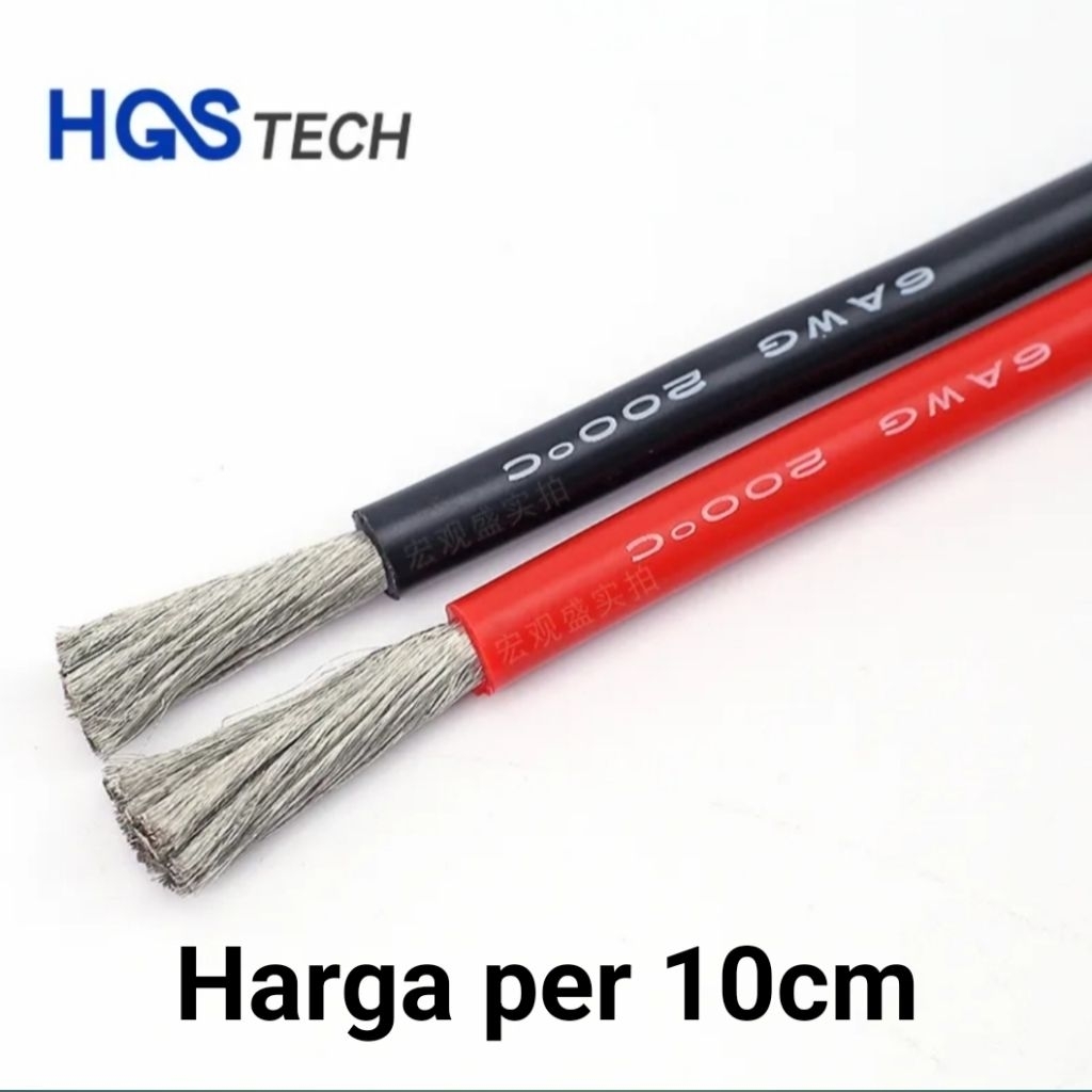 kabel silikon silicone cable 14awg 12awg 10awg 8awg 6awg per 10cm