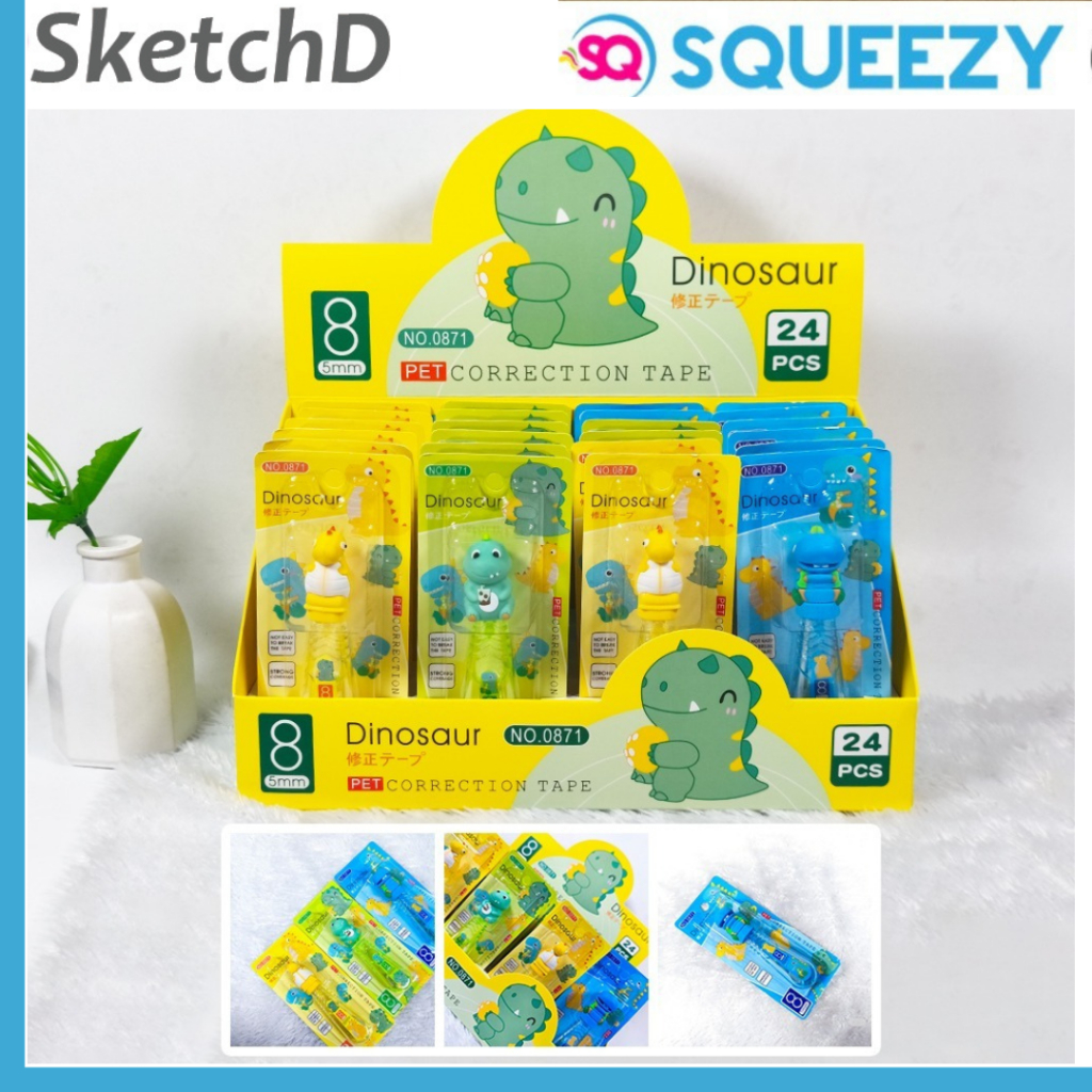 

Pita Koreksi Tip X 8 M Squeezy 871 Correction Tape Tipe X Dinosaur Lucu