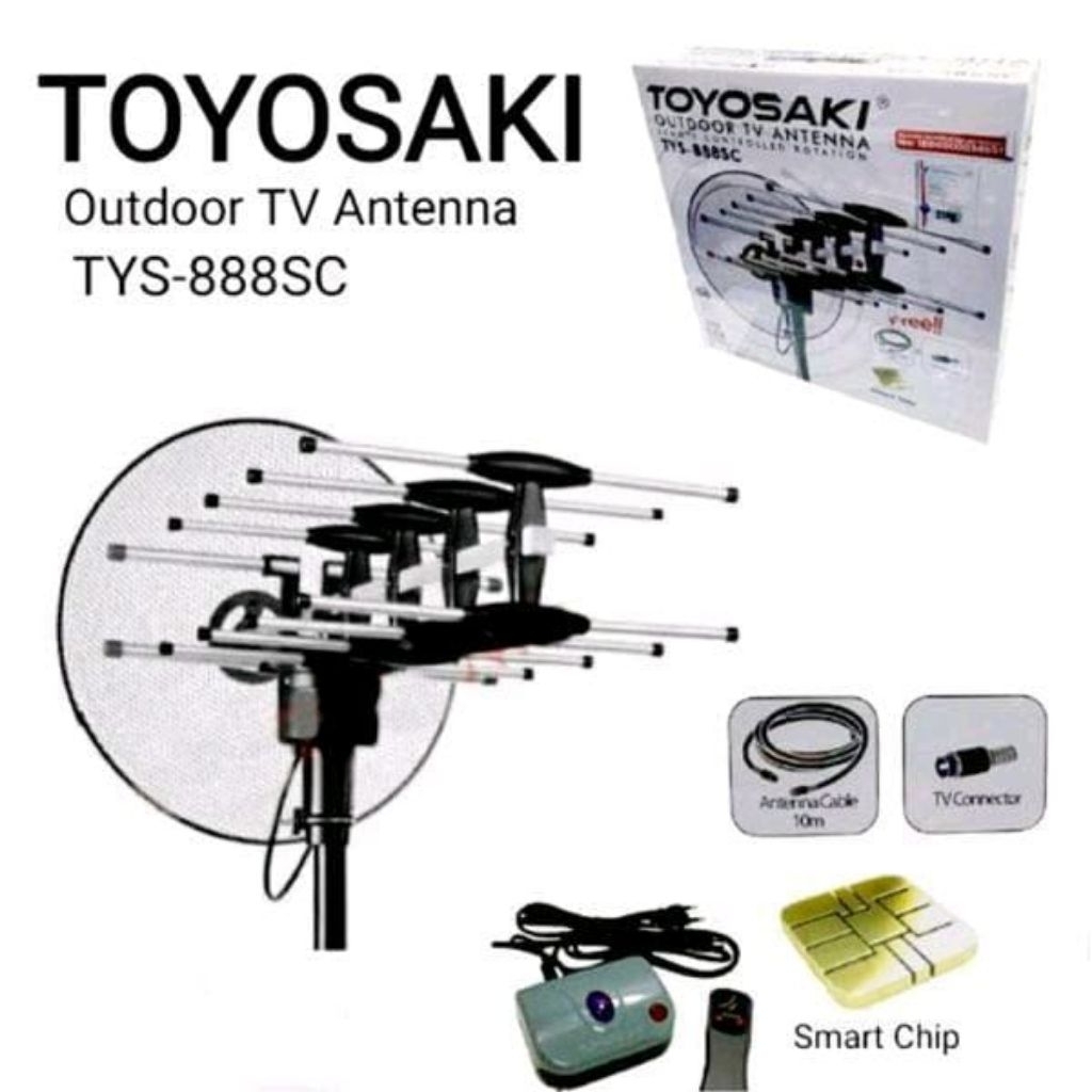 Antena Toyosaki TYS 888 SC Antena TV Digital Remot Booster Kabel