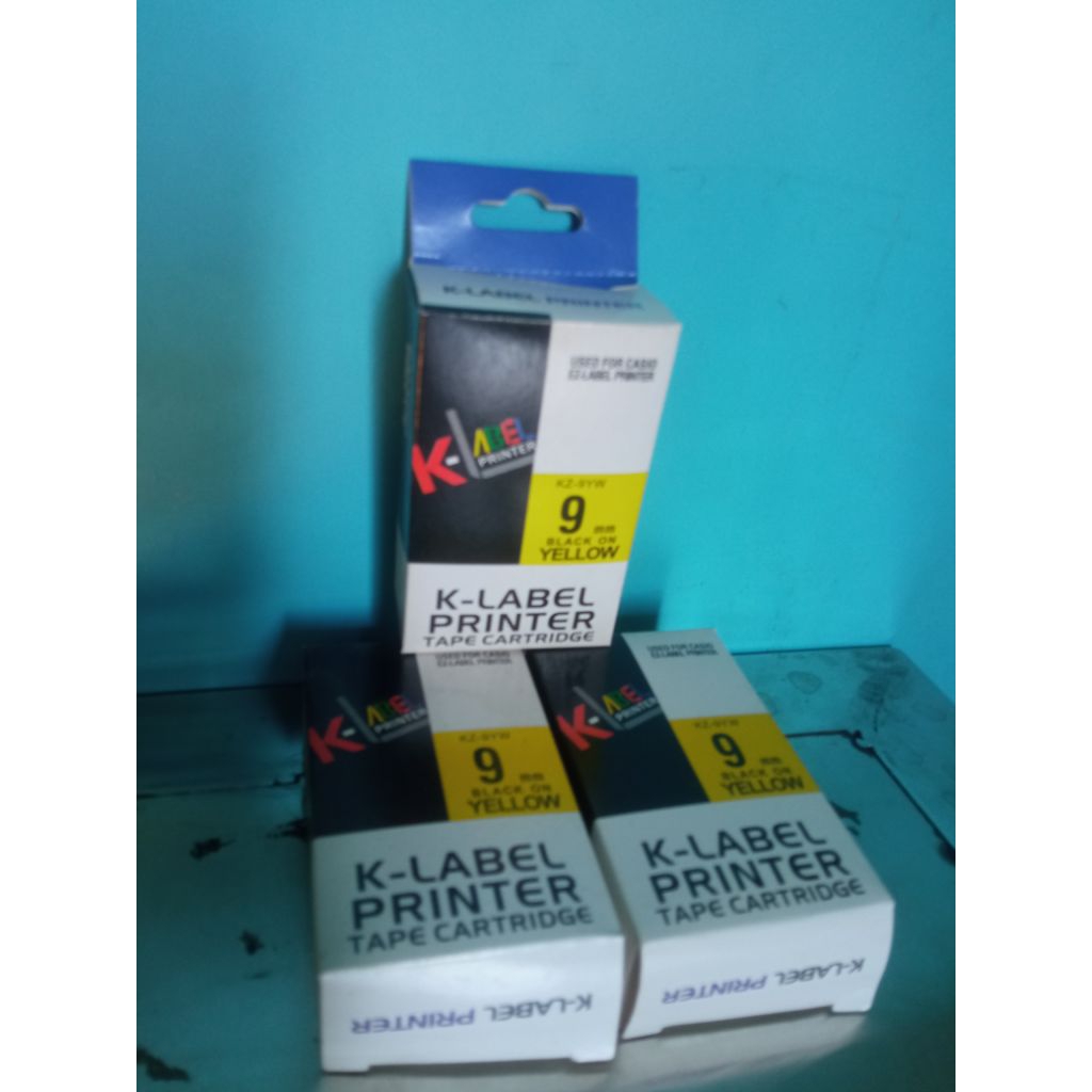 

Label tape casio kertas K-Label printer EZ label 9 MM compatible casio Black White Yellow
