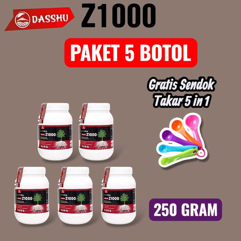 Baru Dasshu Z1000 Jepang Original 250 Gram Paket 5 Botol Bonus 1 Set Sendok Takar Pupuk Organik