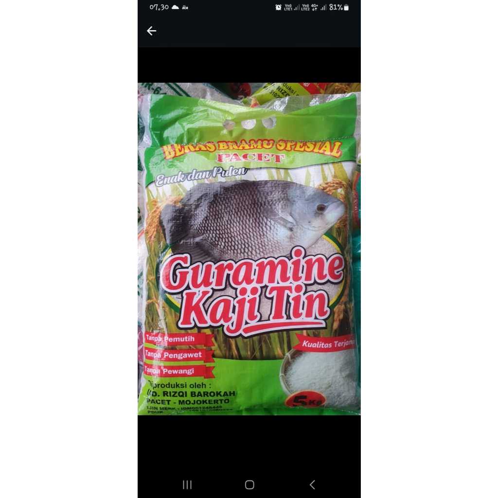 

( SIDOARJO ) BERAS BRAMU PACET GURAMINE KAJITIN KEMASAN 5KG