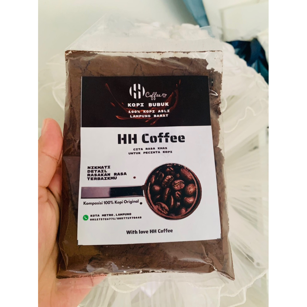 

Kopi Bubuk Asli lampung Barat, 100% Kopi Asli Pilihan Tanpa Campuran Apapun - HH Coffee