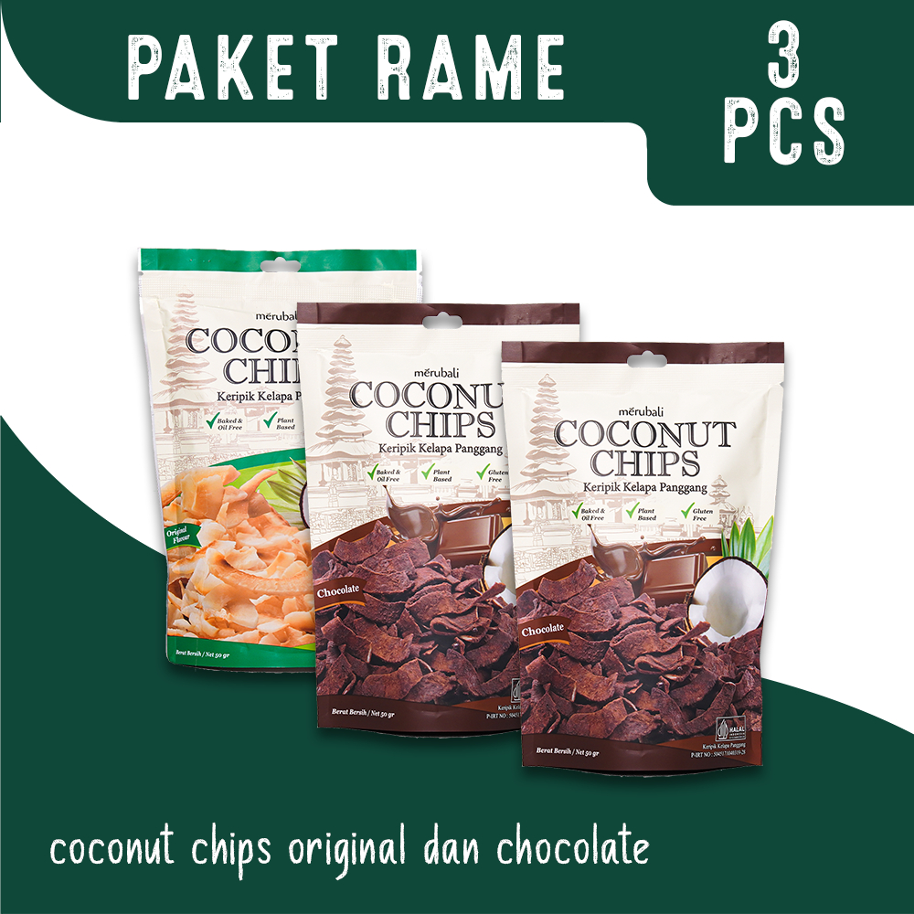 

PAKET RAME - 3 Bks Coconut Chips Varian Mix
