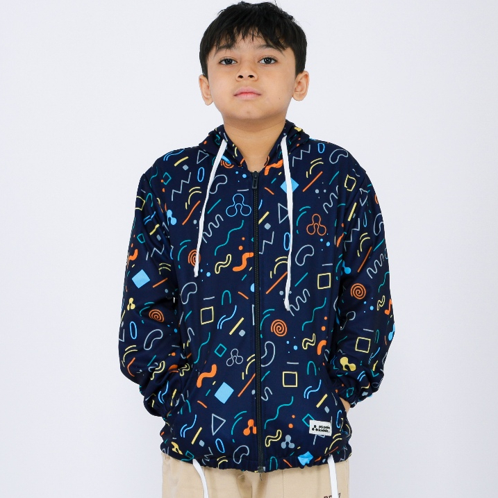 Atomic Kiddz Jaket Sublim Anak 1-12 Tahun  - Linoz Navy Puring & Non Puring