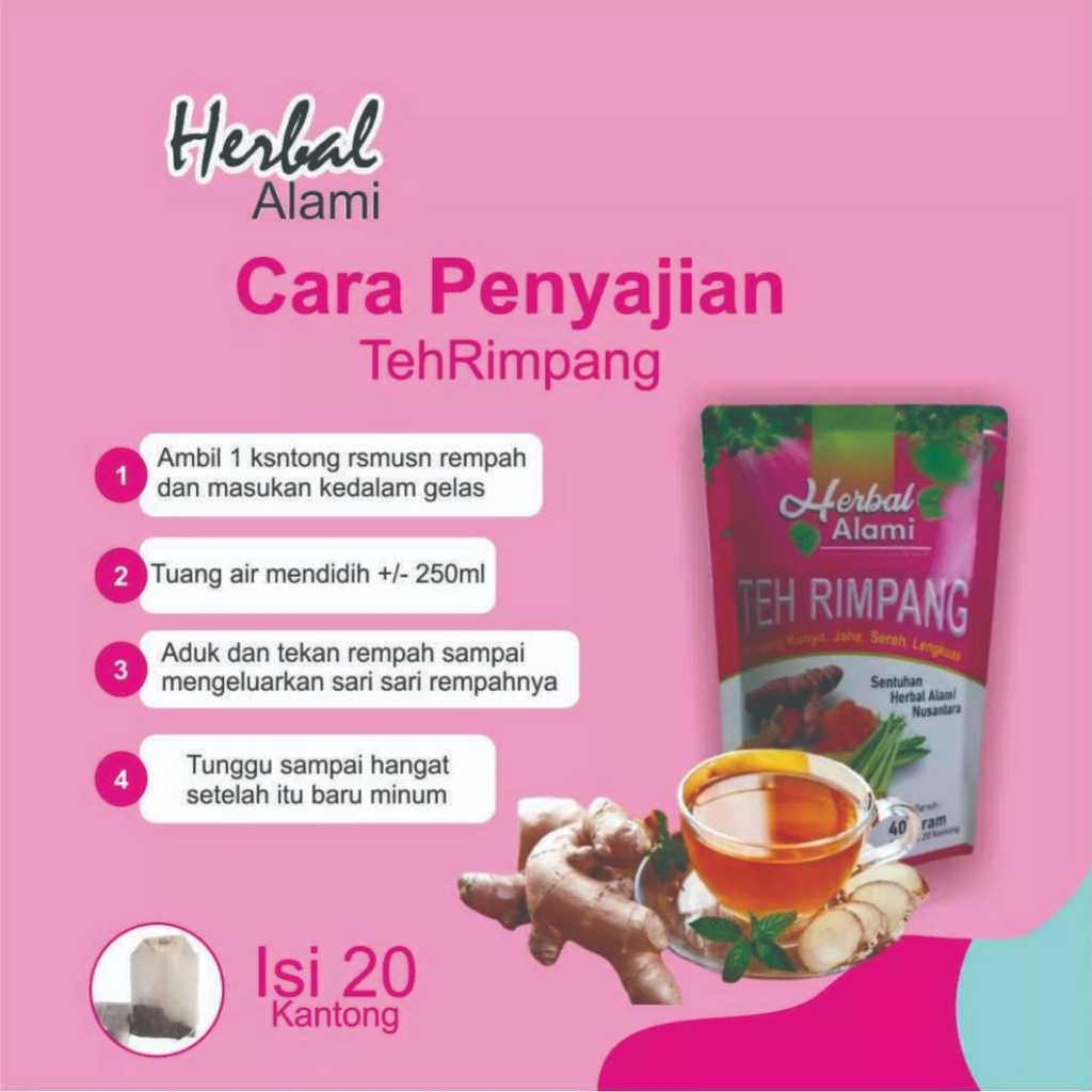 

HERBAL ALAMI Teh Rimpang | Teh Celup Rimpang | Teh Kunyit Jahe Serai Lengkuas
