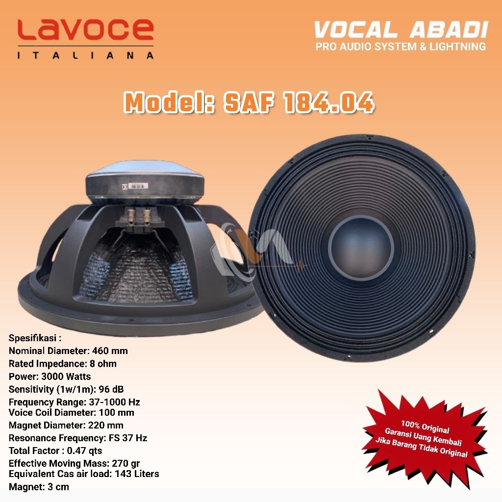 SPEAKER COMPONENT LAVOCE SAF 184.04