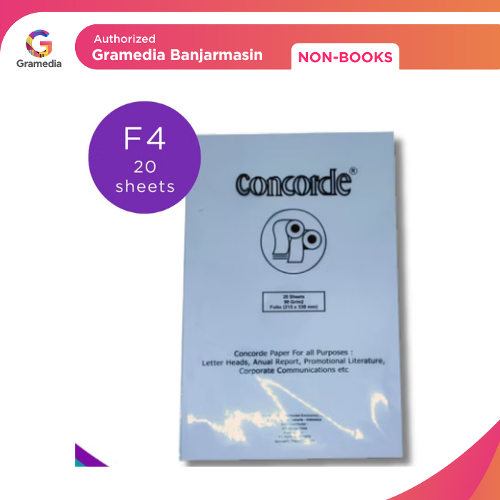 

Gramedia Banjarmasin - Paper Concorde Laid F4 90GSM
