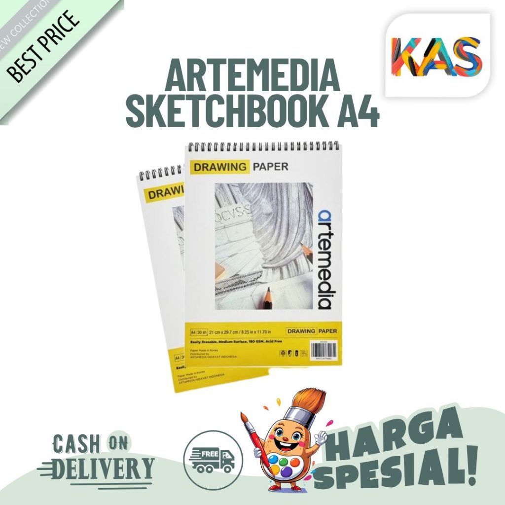

Artemedia Sketchbook A4 Drawing Paper Book Wire Bound 150 Gsm Buku Gambar & Sketsa - 30 Sheet