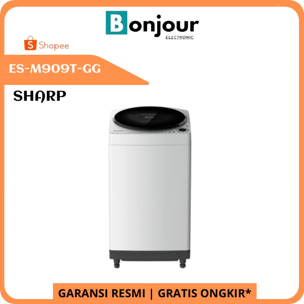 SHARP MESIN CUCI TOP LOADING ES-M909T-GG 9KG I SHARP ES-M909T 9 KG