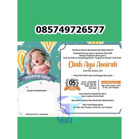 

Undangan Aqiqah desain elegan free plastik (landscape)