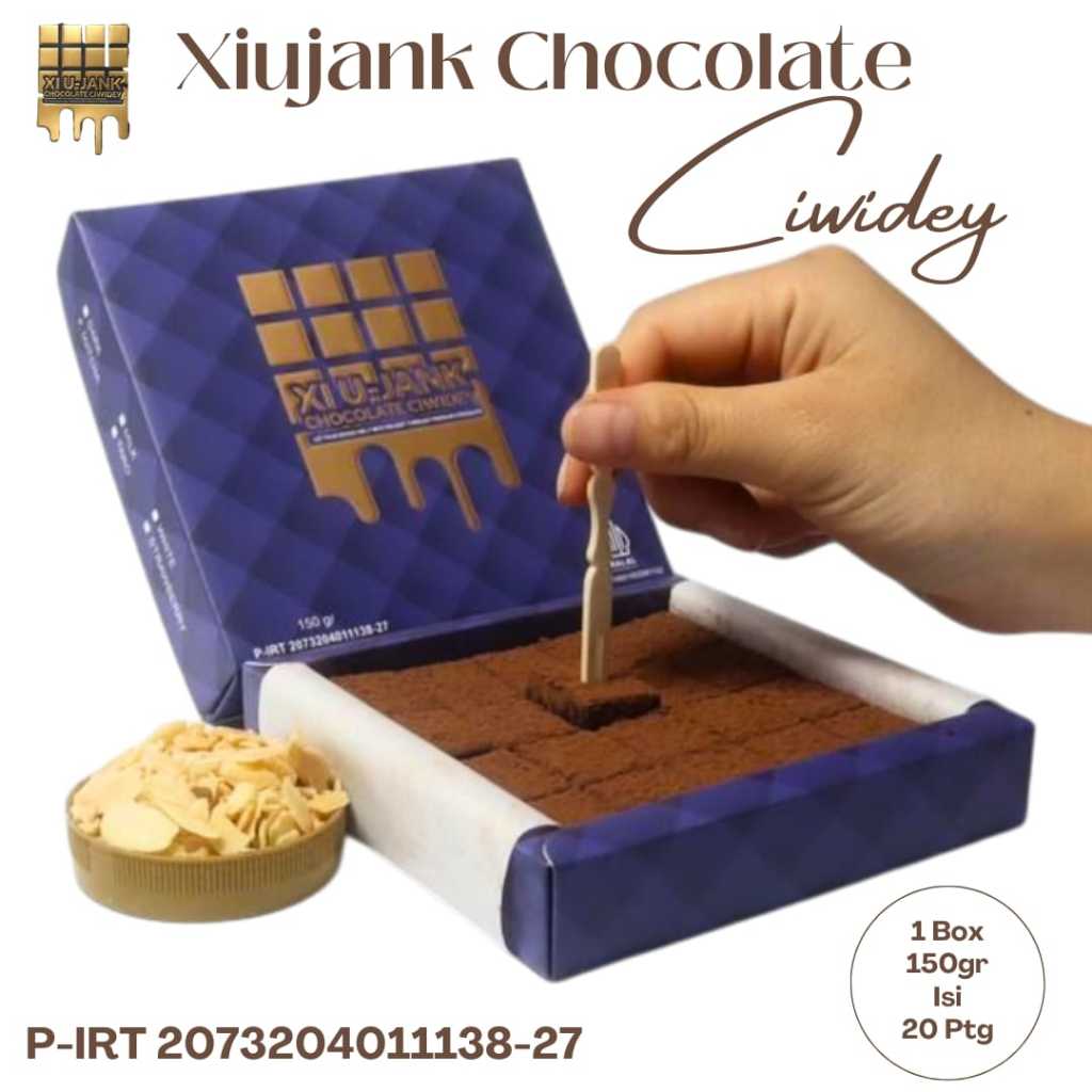 

Xiujank Chocolate Premium dari Alam Ciwidey 1 Kotak 150gr Isi 20 Potong Original