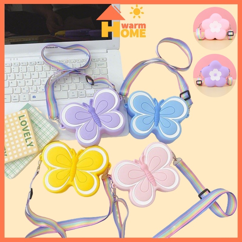 Tas Selempang Silikon anak / Tas Butterfly Tas Jelly Silikon Cute / Bunga Silikon Tas / Baru Tas Sel