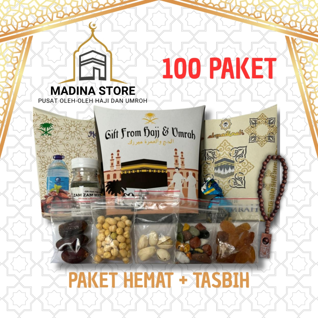 

Paket Hemat Tasbih 100pcs Oleh-oleh Haji dan Umroh Paket isi Air Zamzam
