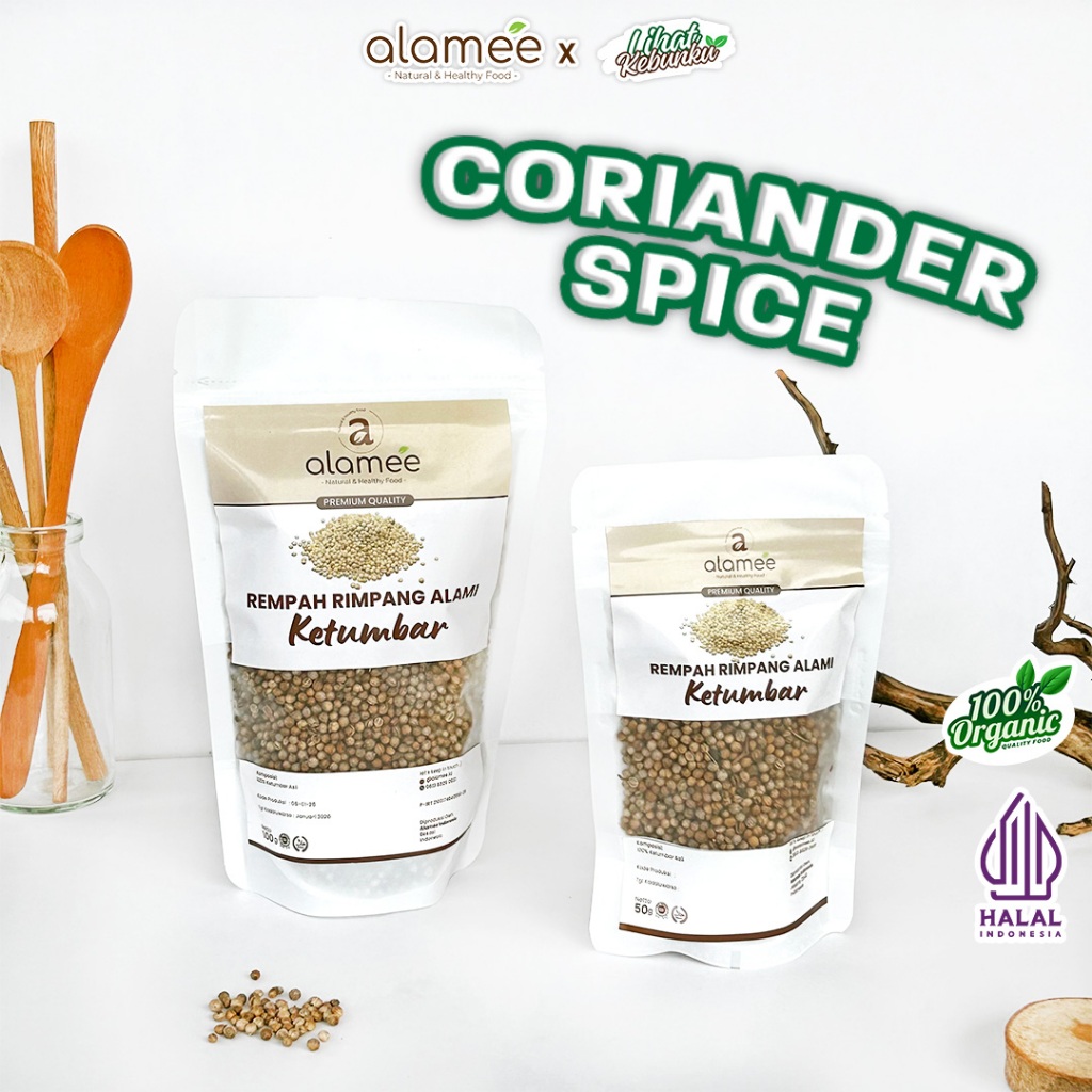 

ALAMEE Ketumbar Organik Coriander Seed Biji Utuh Rempah Rimpang Alami LIHAT KEBUNKU