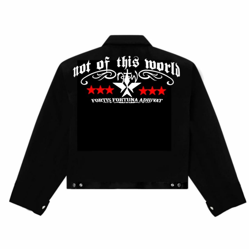 boxy Work Jaket hitam pria Boxy Jaket kerja