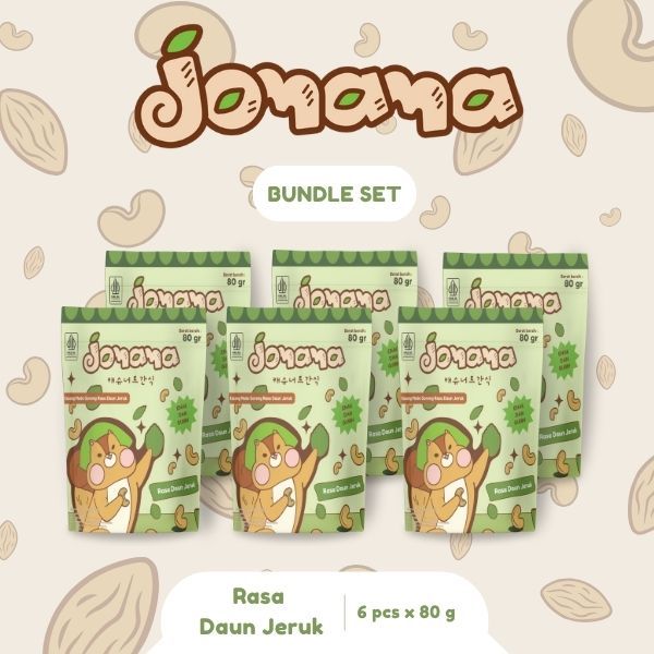 

Jomama - BUNDLE 6pcs Kacang Mede Goreng Daun Jeruk 80gr Snack Cemilan Jajanan
