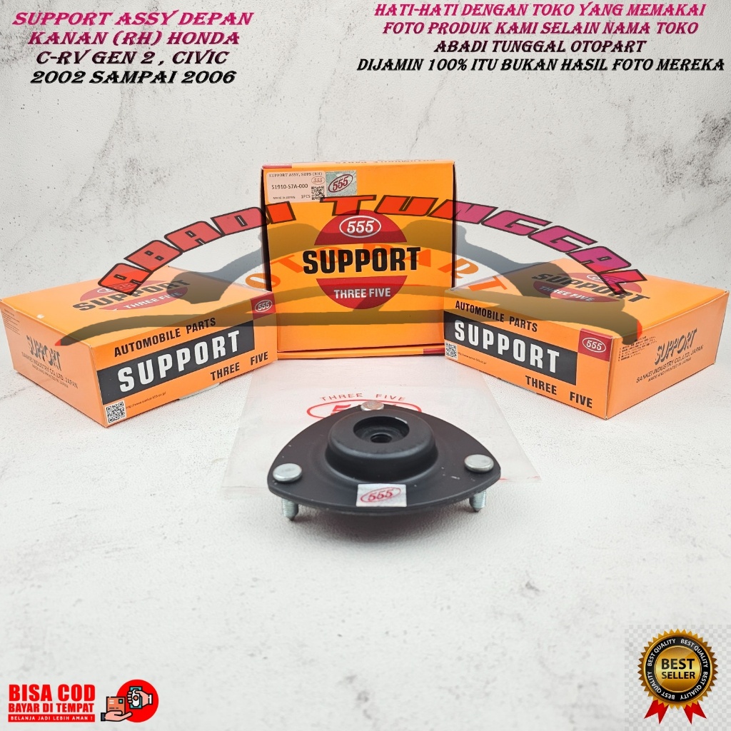 KARET SUPOT SOK DEPAN KANAN HONDA CRV GEN 2 2002-2006 555