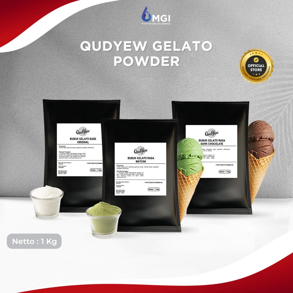 

Qudyew Hard Ice Cream Powder ( GELATO Powder ) Bubuk Es Krim GELATO Bahan Baku Es Krim PT MGI
