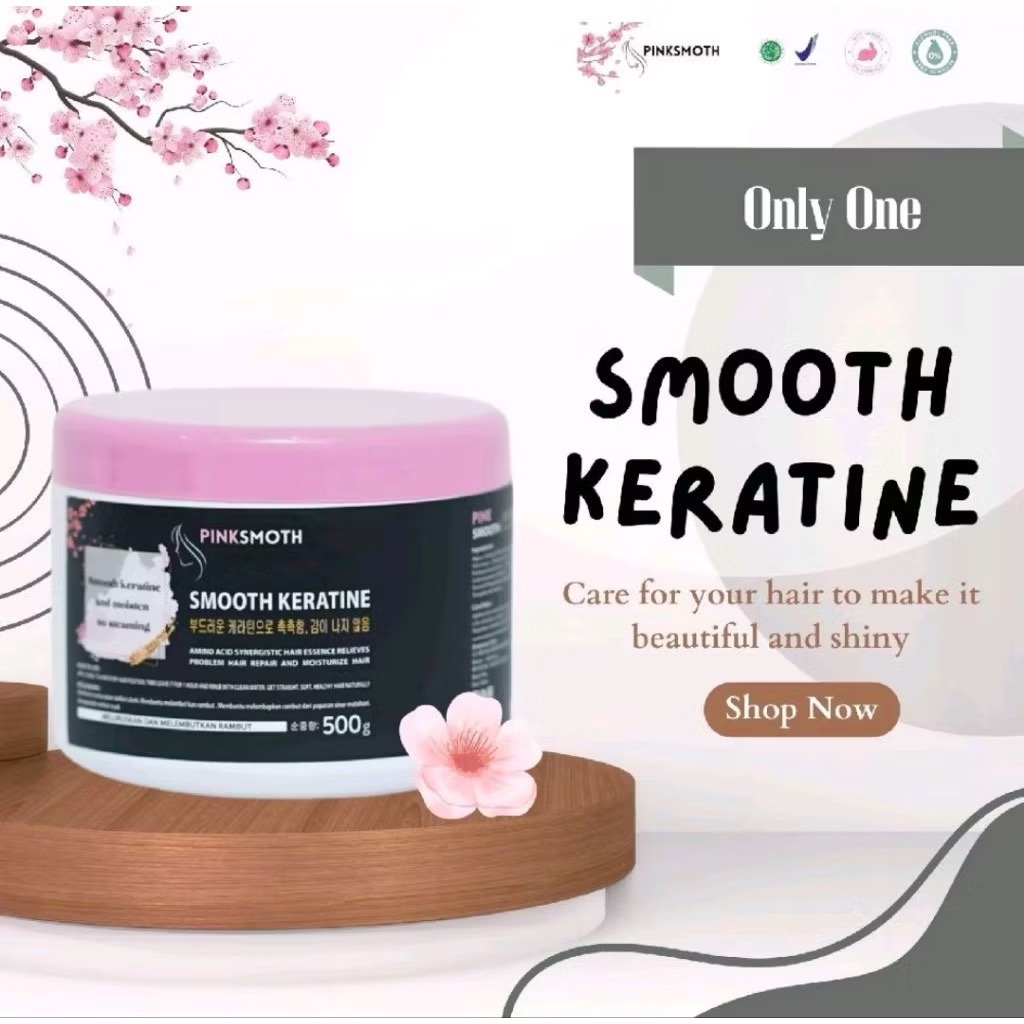 PINKSMOOTH KERATIN KOREA 500ML BPOM SMOOTHING TANPA CATOK