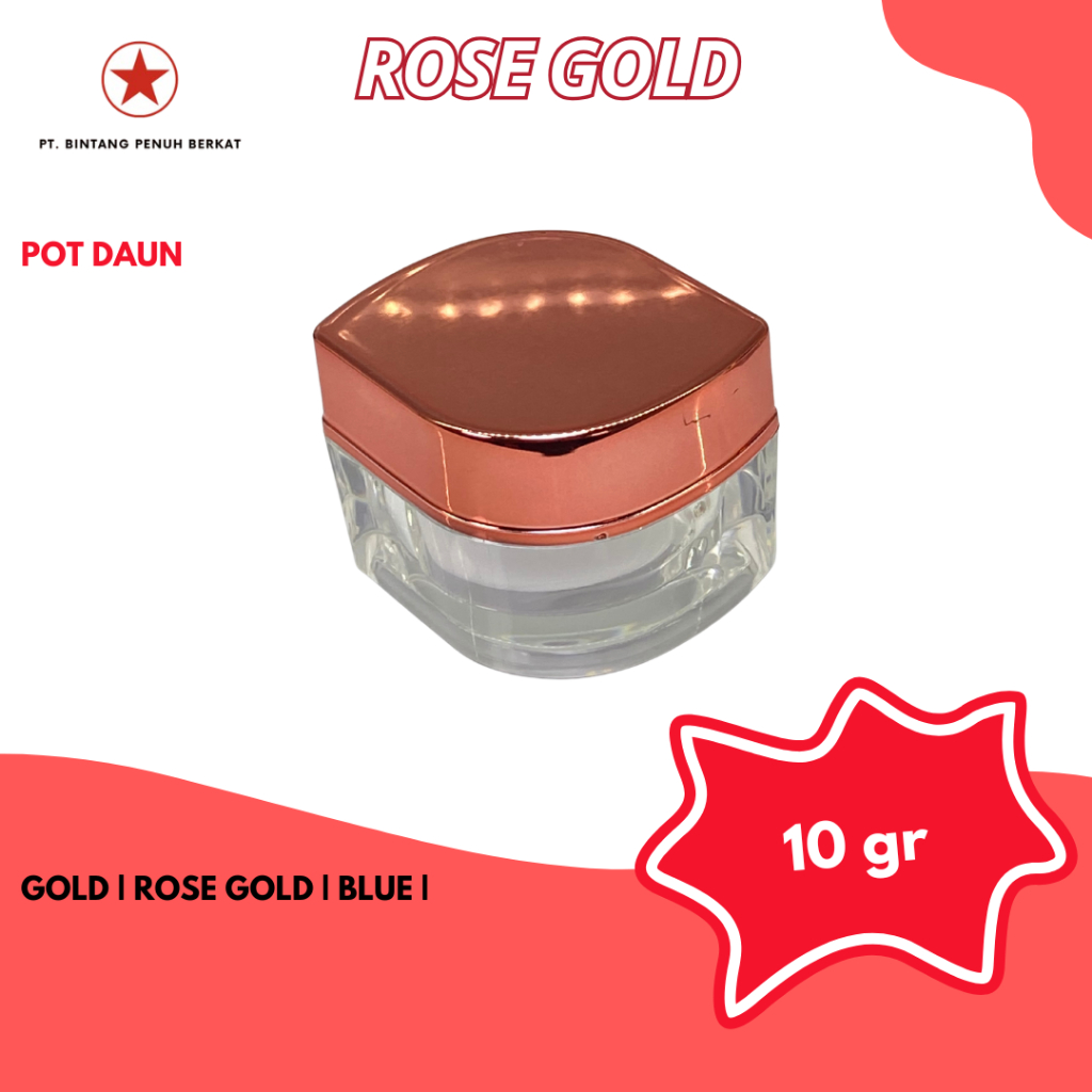 POT CREAM / POT AKRILIK DAUN 10gr | ROSE GOLD