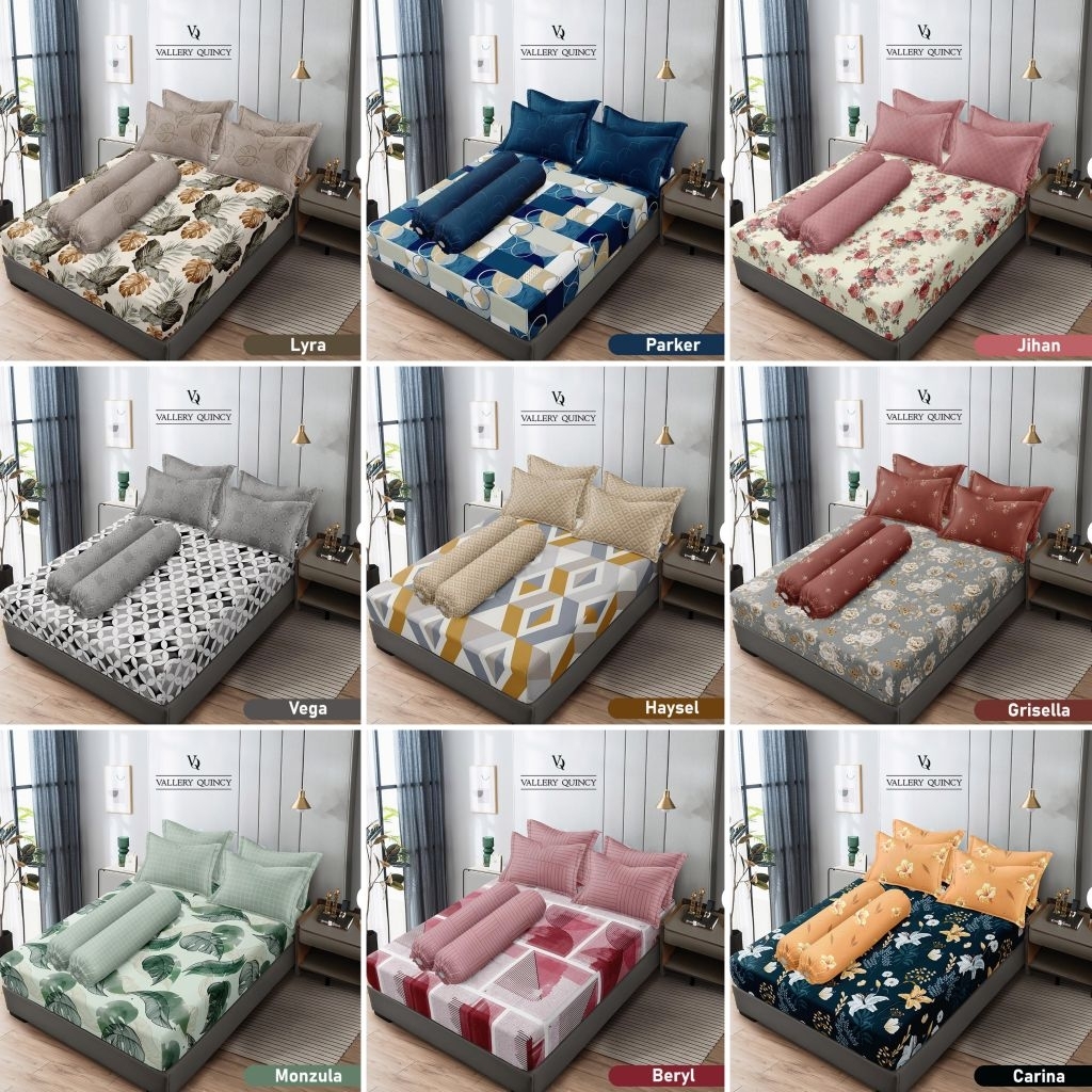 SEPRAI / SPREI VALLERY QUINCY 180x200, 200x200, 160x200 / VALERY PRINTING / SPREI KATUN JEPANG