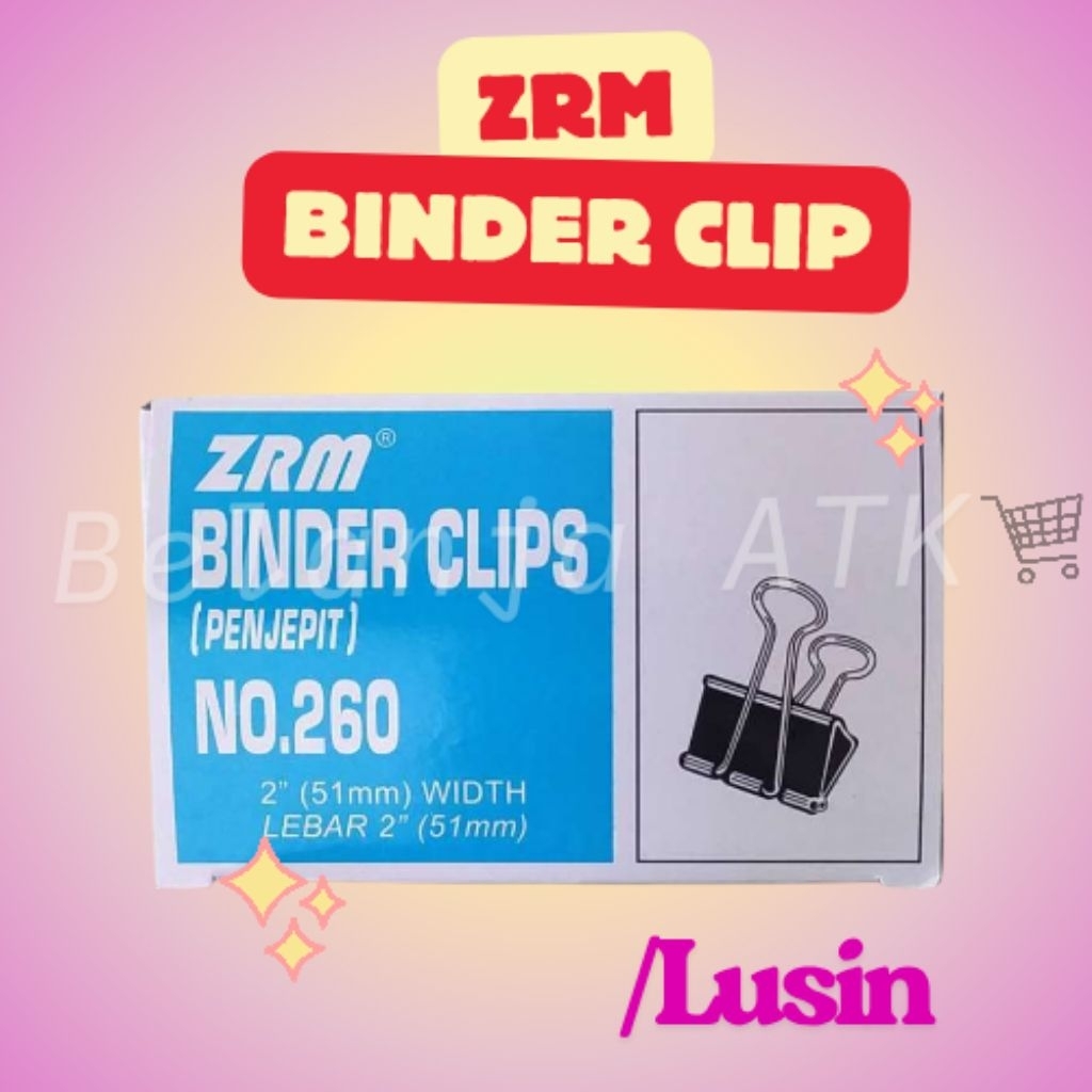 

[Per lusin] Binder Clip ZRM Penjepit Kertas 1 Lusin Isi 12 pcs