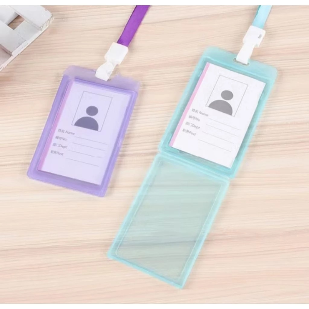 

sarung kartu nama ID card plastik tali pengenal/tempat kartu name tag