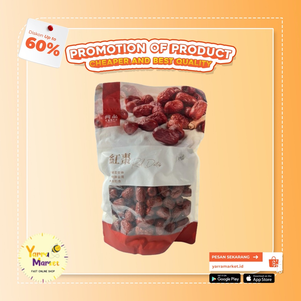

Angco Red Dates Kurma Merah Hong Zao Jujube Grade Super Premium (CHINA) 400 gr