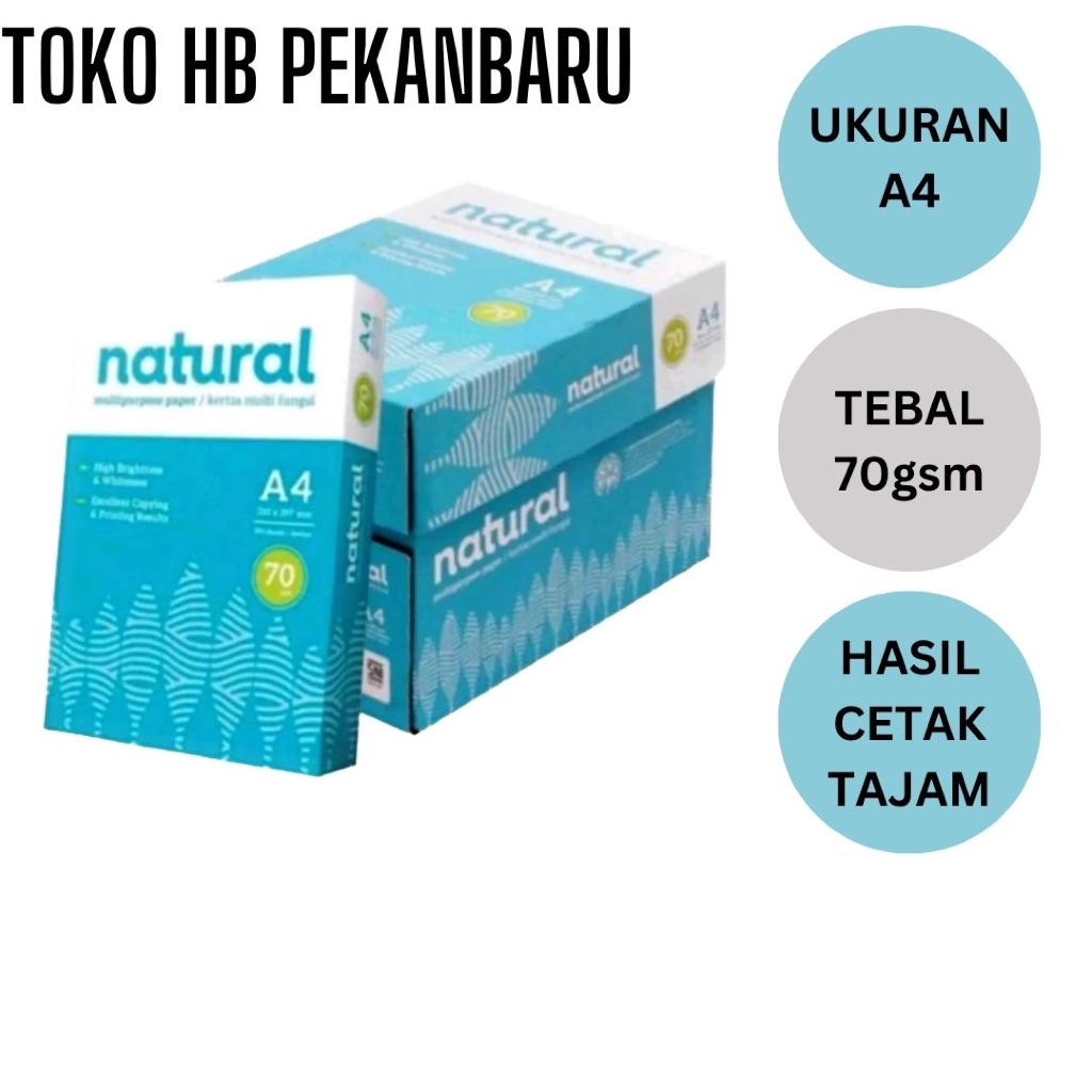 

1KOTAK (ISI 5 rim ) KERTAS HVS NATURAL A4 70GSM
