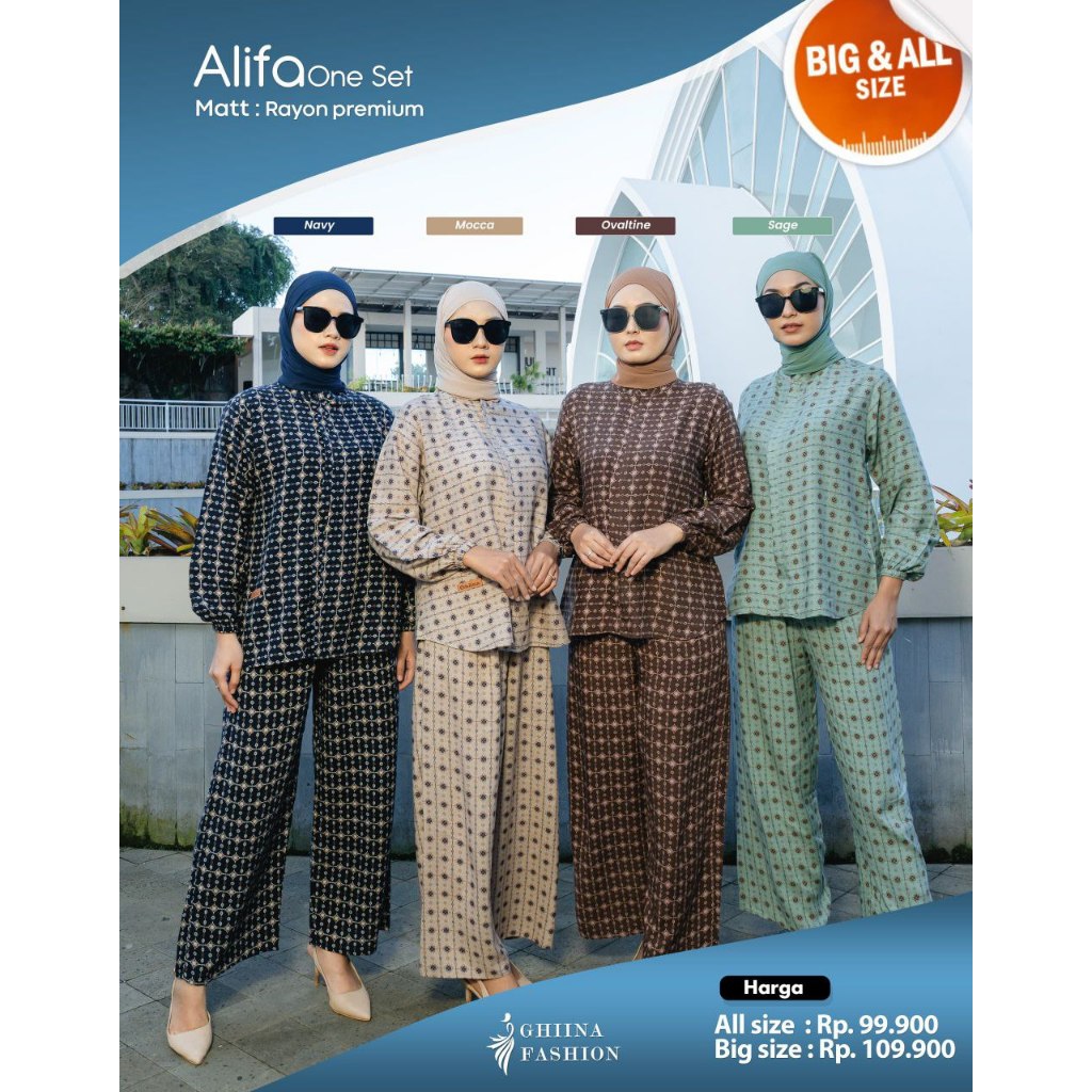 Ghiina Fashion Alifa Onset Wanita Motif Rayon Premium Standard Jumbo