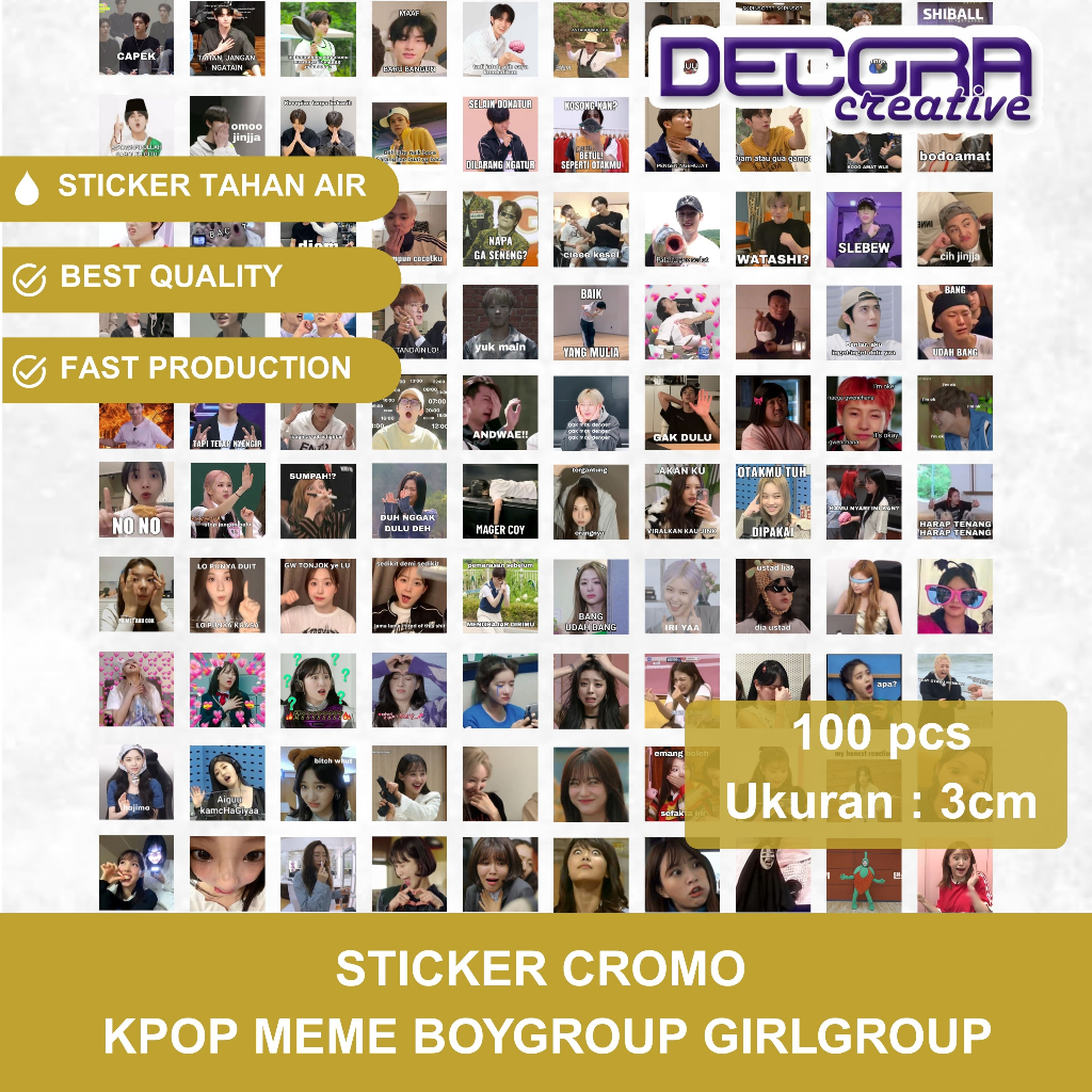 STICKER DECO MEME KPOP BOYGROUP GIRLGROUP 3X3CM | NCT DREAM 127 WISH WAYV ENHYPEN TREASURE SEVENTEEN