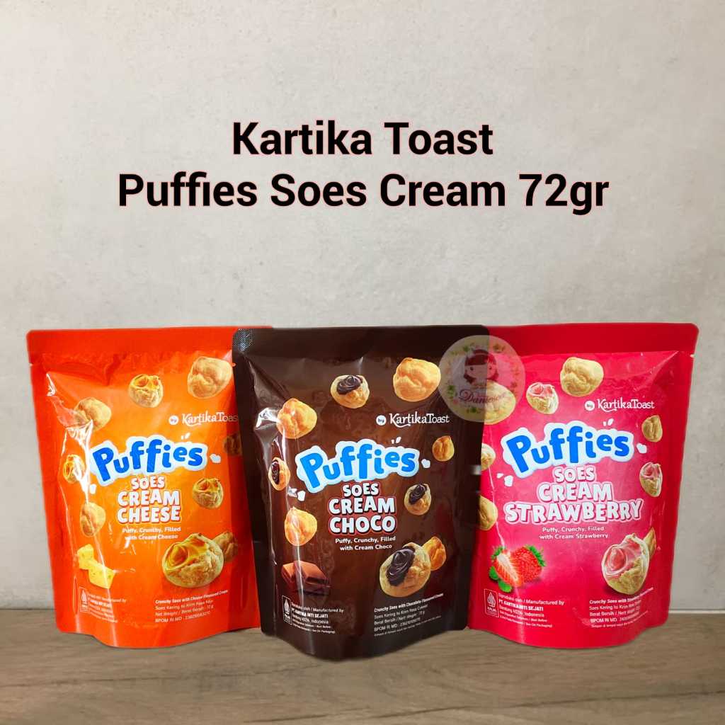 

Puffies Soes Cream Strawberry Choco cheese 72 gr by KartikaToast sus kering kartikasari ( ds bgr )