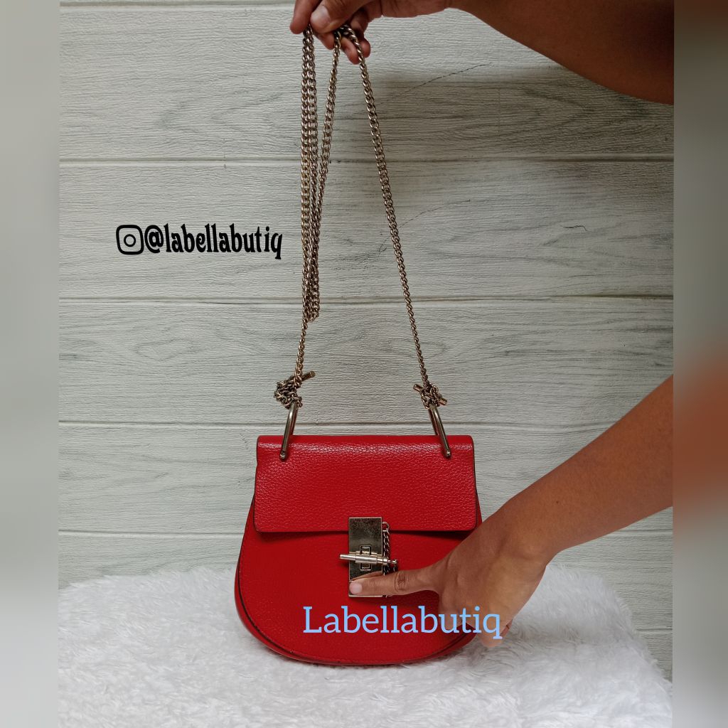 Tas Wanita Sling Bag Branded Kulit Merah