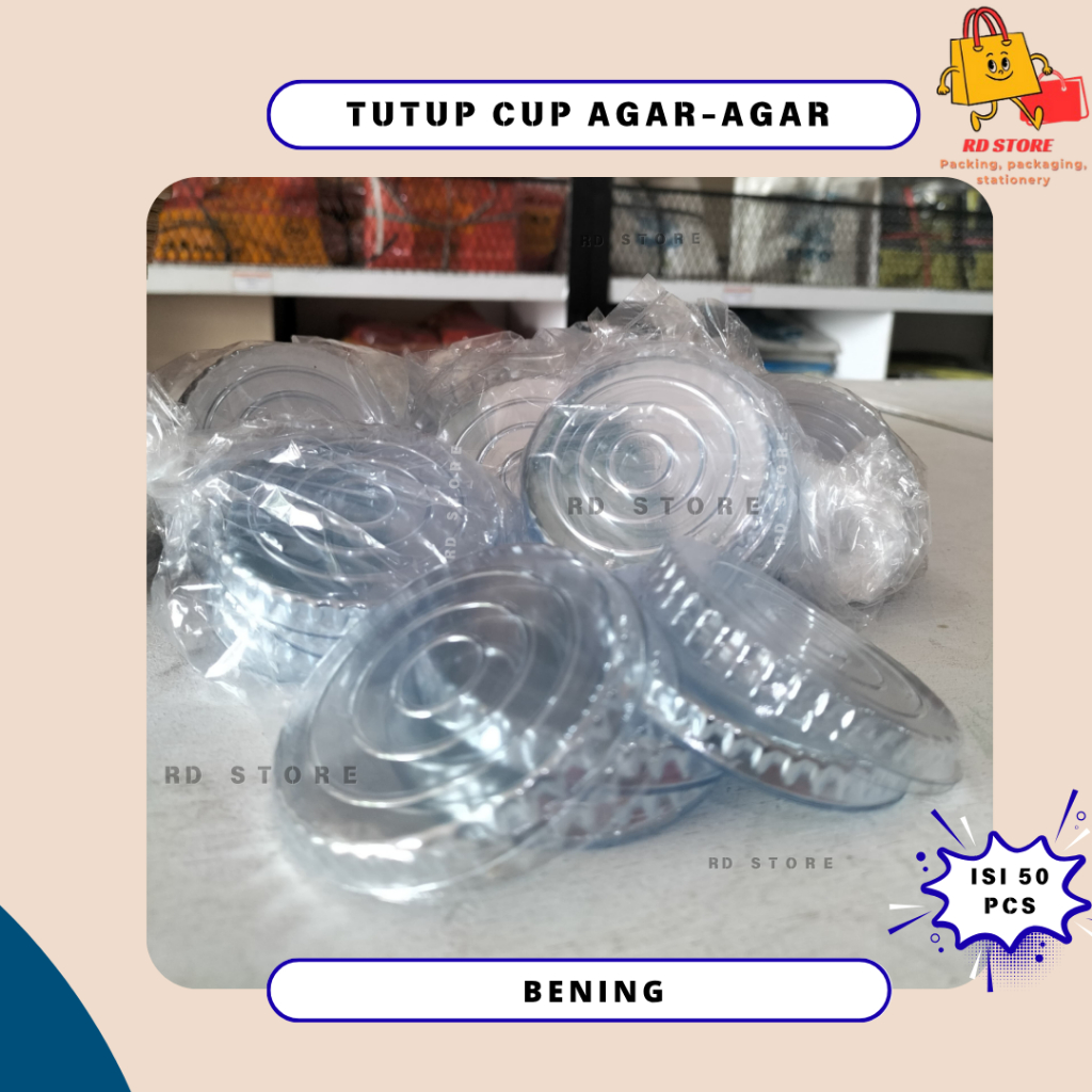 TUTUP CUP AGAR AGAR ISI 50 PCS TUTUP CUP AGER TUTUP CUP JELLY PUDDING TUTUP CUP KECIL TUTUP CUP JELY