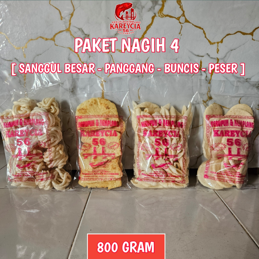 

Kerupuk Kemplang Ikan Tenggiri Paket Nagih 4 – Hemat & Fresh – Khas Palembang - 800 Gram