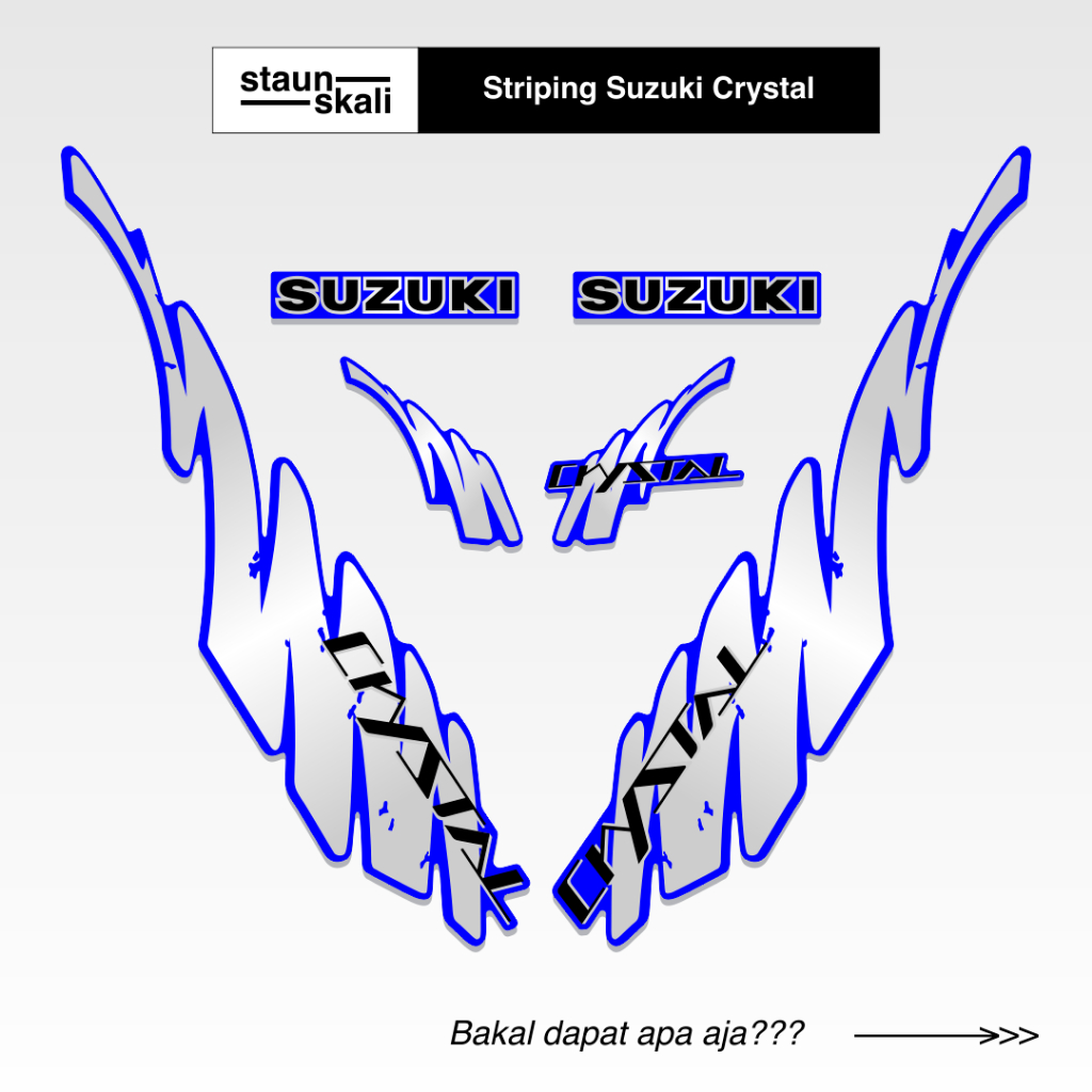 Striping Suzuki Crystal Variasi (4) Sticker Komplit Lis Suzuki Kristal Original