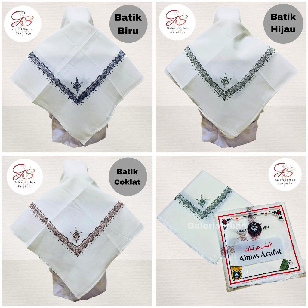 Sorban Almas Arafat Jaguard BW Cream Persegi Batik Warna