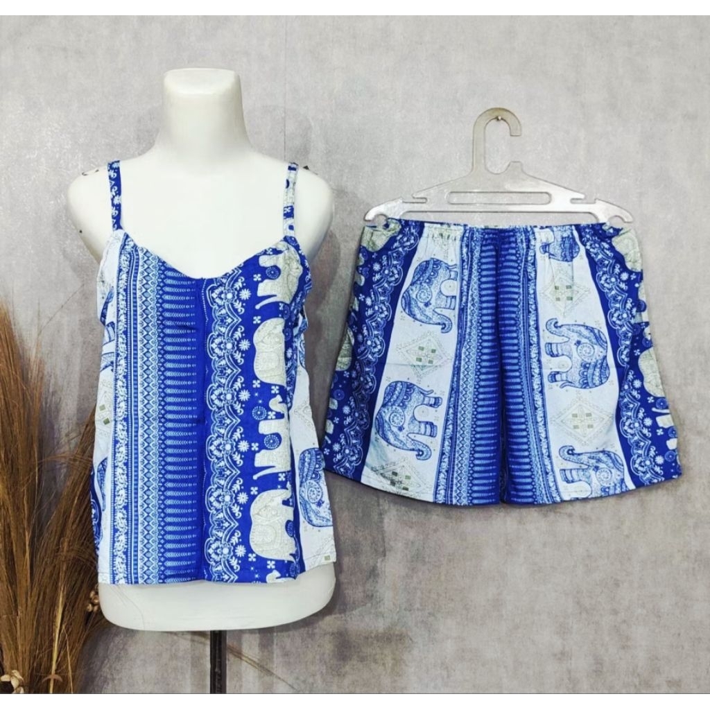Setelan Pendek Bali Tanktop 2 tali wanita kekinian