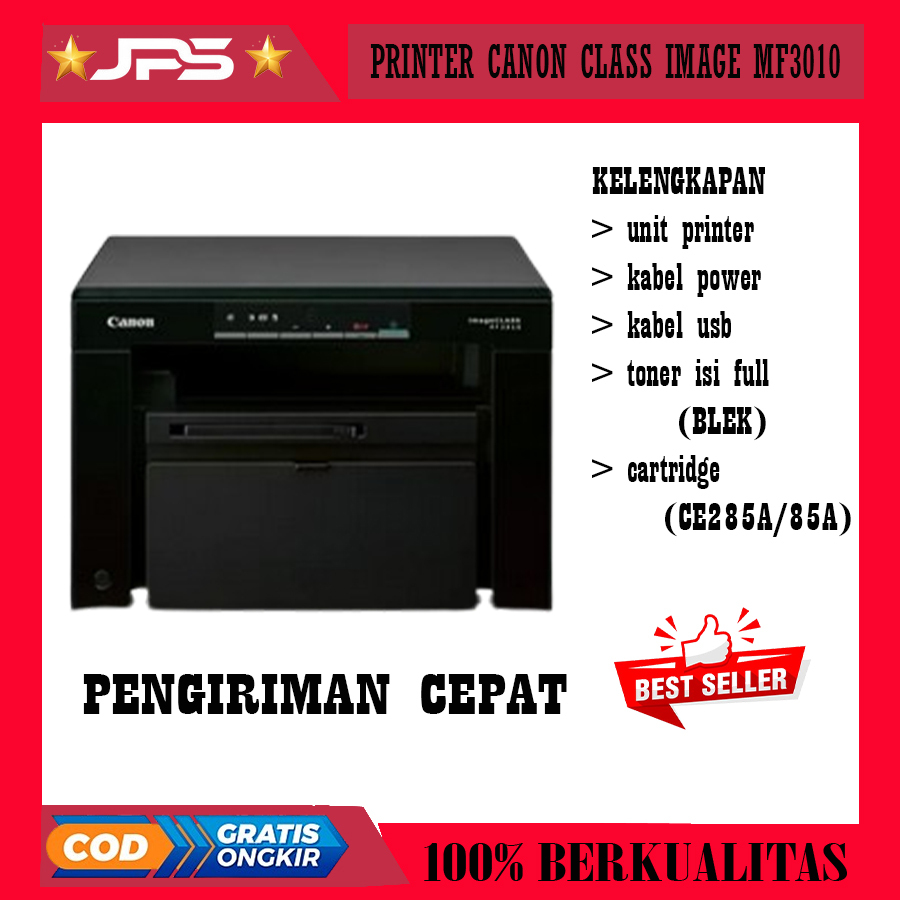 printer Canon Laser Printer imageCLASS MF3010 (Print Scan Copy Hitam Putih)