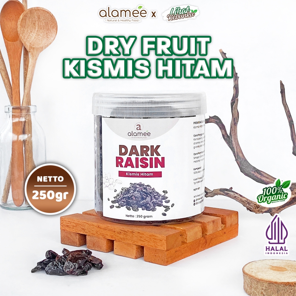

ALAMEE Kismis Hitam Black Raisin Cemilan Buah Drief Fruit Manis 250gr LIHAT KEBUNKU