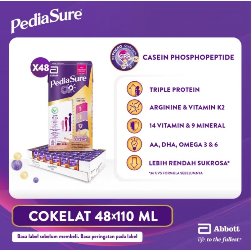 

pediasure go cokelat + vanila uht 110ml 48pcs(1KARTON)