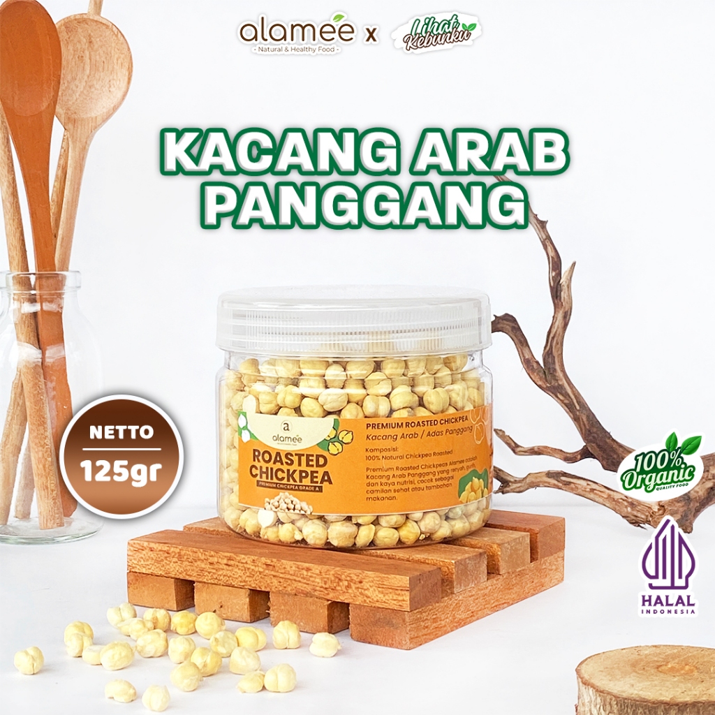 

ALAMEE Kacang Arab Chickpea Roasted Chickpeas Nut Adas Arap Gurih Matang Renyah Panggang 125gr LIHAT KEBUNKU
