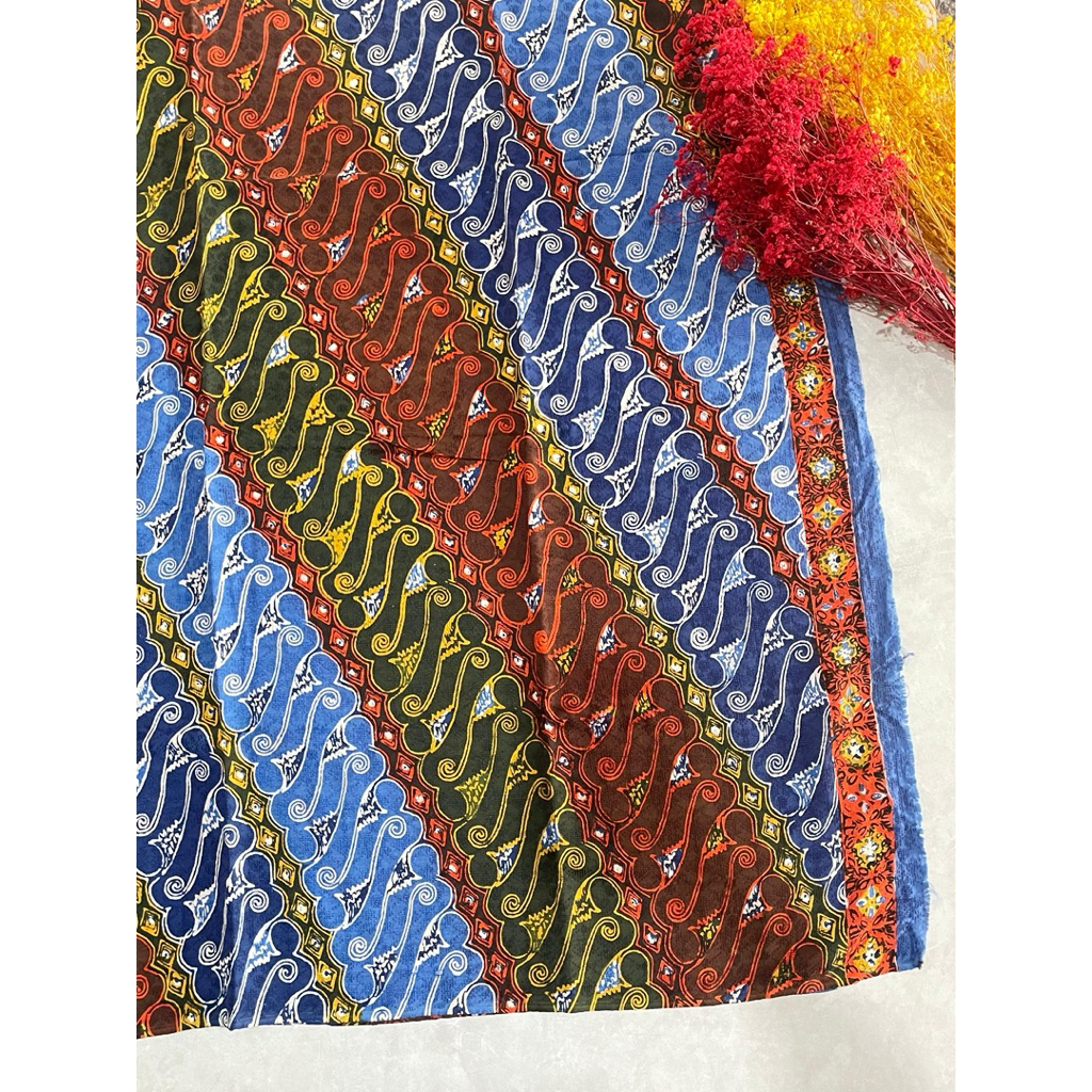 kain batik cap doby pastel motif permen panjang 2,5m