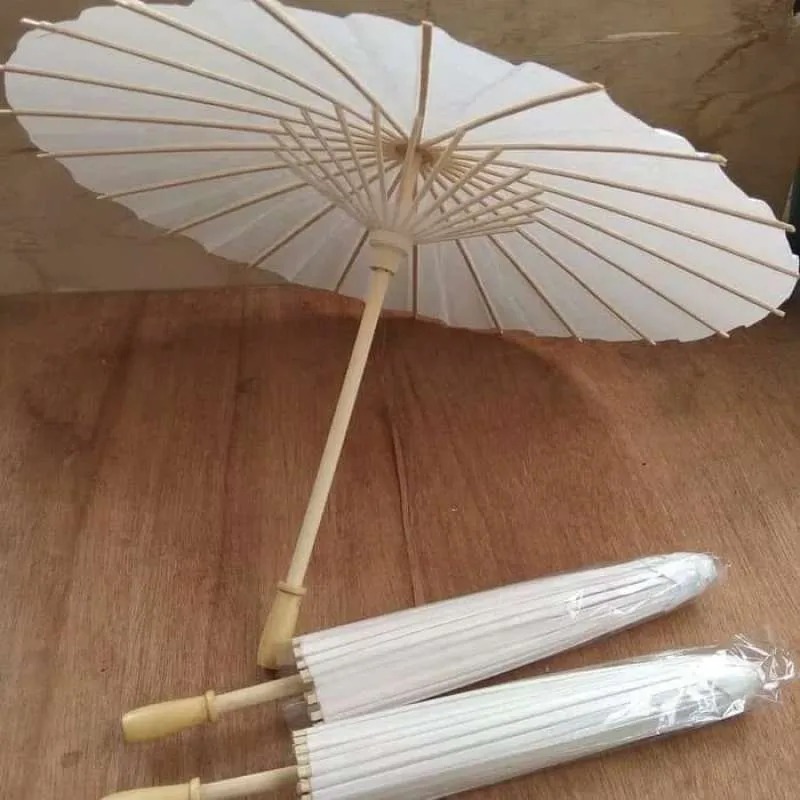 

[BARU] Payung Kertas Lukis Polos Putih DIY – Diameter 20/40/60 cm